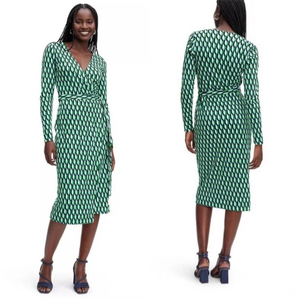 DVF for Target Green Printed Wrap Dress
